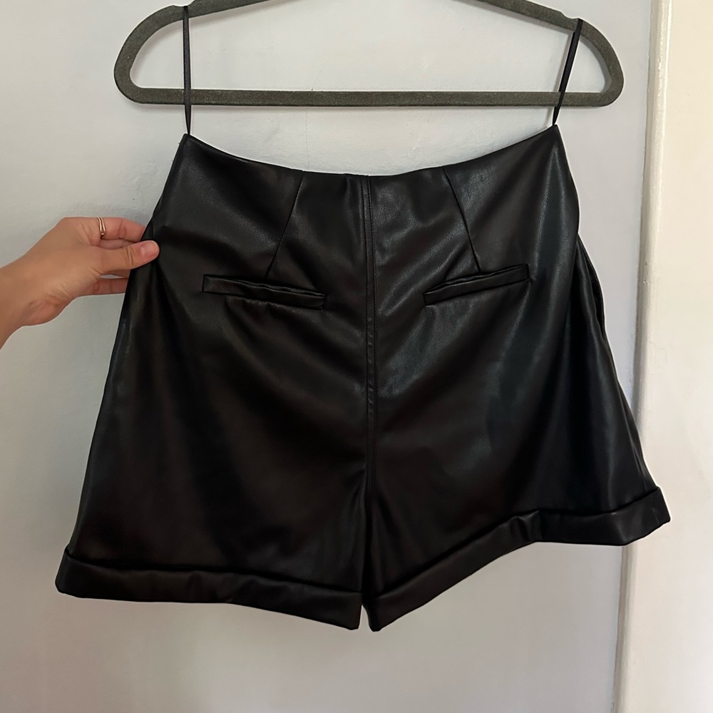 7 For All Mankind Leather Shorts